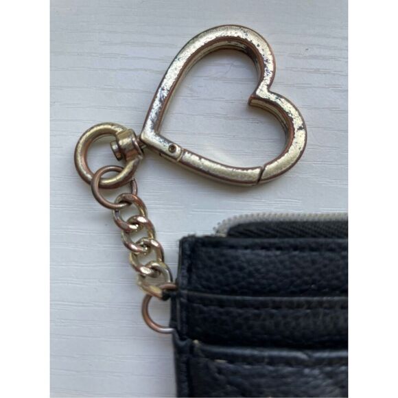 Victorias Secret Black Studded Card Case & Slim Zip Wallet Gold Silver Wristlet - Picture 10 of 13